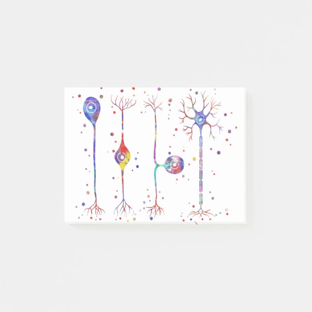 Vier Arten von Neuronen Post-it Klebezettel (Vorderseite)