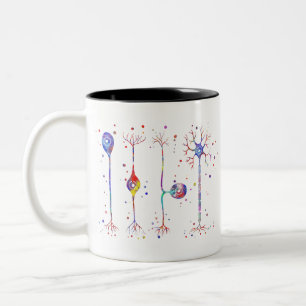 Vier Arten von Neuronen Zweifarbige Tasse