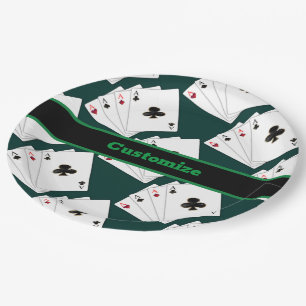 Vier Asse Spielkarten Pappteller