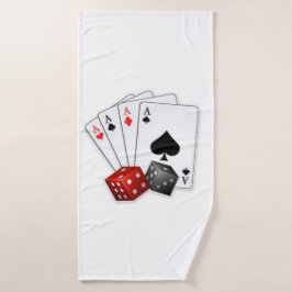 Vier Asse und Würfel Badhandtuch Set