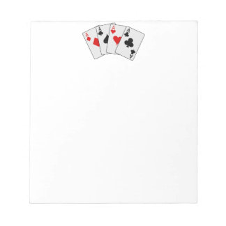 Vier Asse (vier gleiche Poker) Spielkarten Notizblock