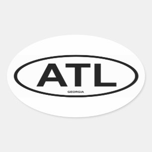 VIER Atlanta "ATL" Ovaler Aufkleber