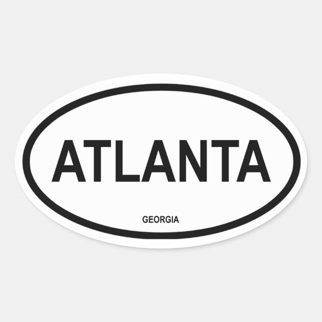 VIER Atlanta Ovaler Aufkleber (Vorderseite)