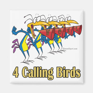vier aufrufende Vögel 4. Weihnachtsfeiertag Magnet