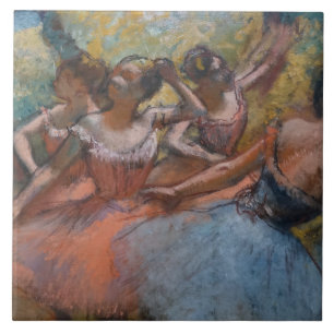 Vier Ballerinas auf Bühne (Ballett) (von Edgar Deg Fliese