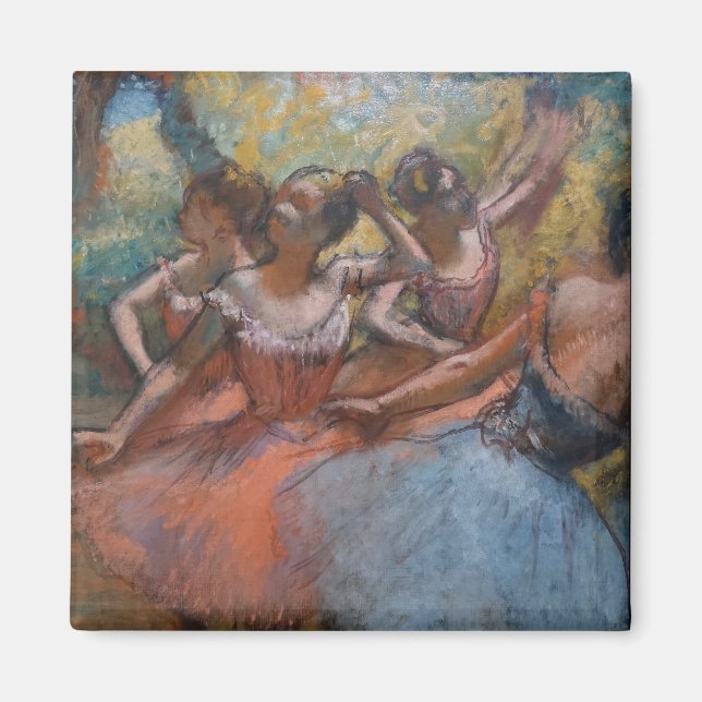 Vier Balletttänzer auf Bühne von Degas Magnet (Vorne)