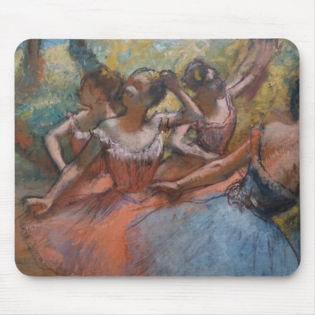 Vier Balletttänzer auf Bühne von Degas Mousepad (Vorne)