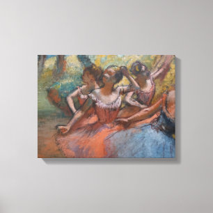 Vier Balletttänzerinnen auf der Bühne von Degas Leinwanddruck
