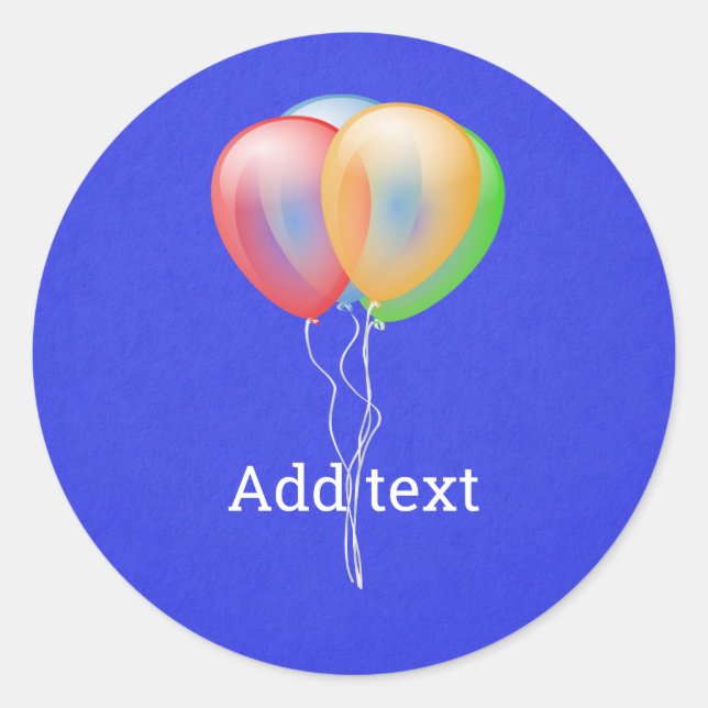 Vier Ballons Runder Aufkleber (Vorderseite)