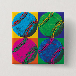 Vier Baseball in den verschiedenen Farben Button