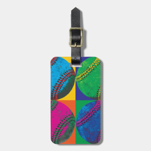 Vier Baseball in den verschiedenen Farben Gepäckanhänger