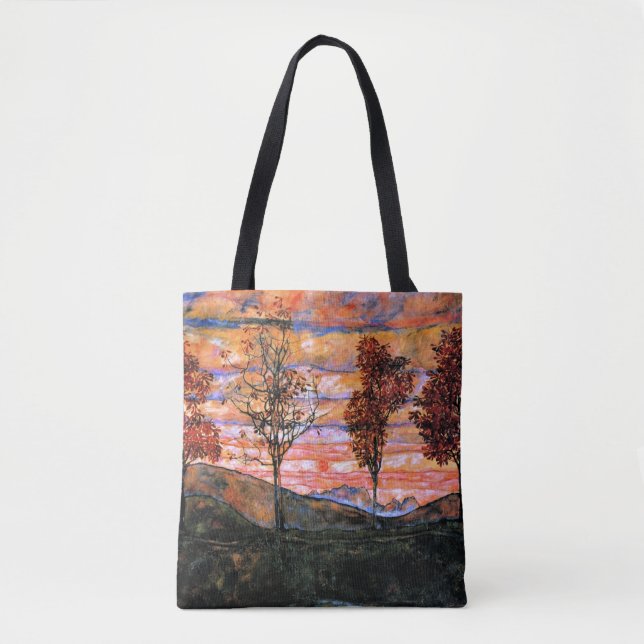 Vier Bäume, Kunst von Egon Schiele, Tasche (Vorderseite)