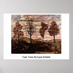 Vier Bäume von Egon Schiele Poster