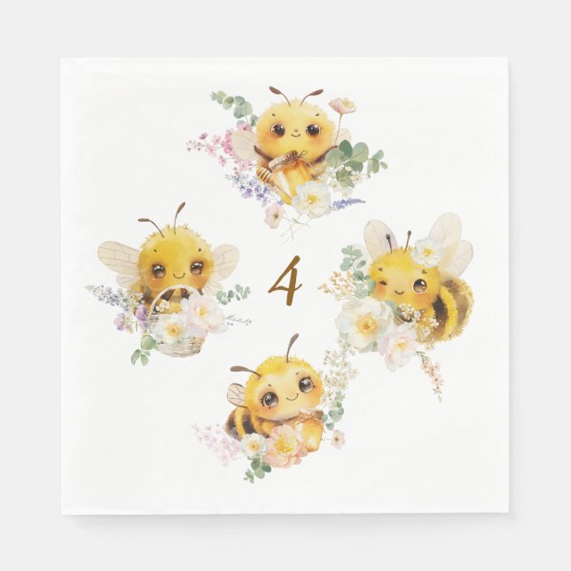 Vier Bienen Napkins Serviette (Vorderseite)