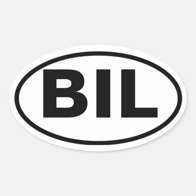 VIER Billings, Montana "BIL" Ovaler Aufkleber (Vorderseite)