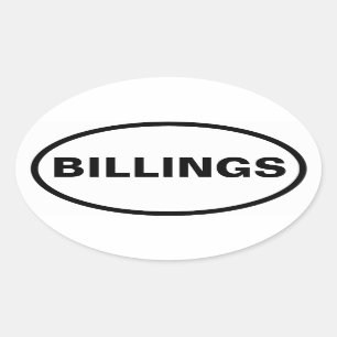 VIER Billings, Montana Ovaler Aufkleber