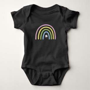 Vier-Blatt-Kleeblatt-Regenbogen St. Patrick's Day  Baby Strampler