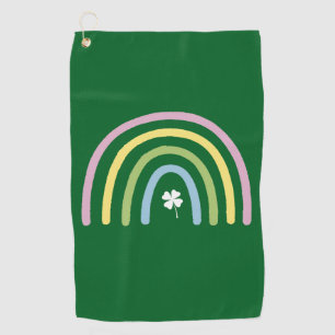 Vier-Blatt-Kleeblatt-Regenbogen St. Patrick's Day  Golfhandtuch