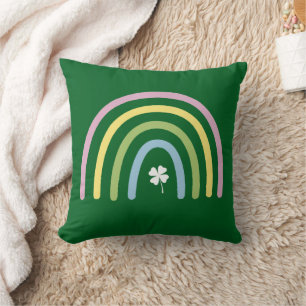 Vier-Blatt-Kleeblatt-Regenbogen St. Patrick's Day  Kissen