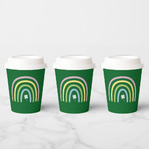 Vier-Blatt-Kleeblatt-Regenbogen St. Patrick's Day  Pappbecher