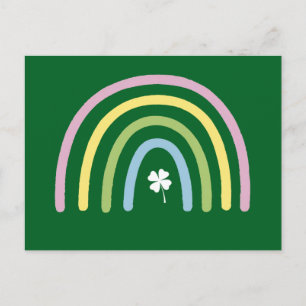 Vier-Blatt-Kleeblatt-Regenbogen St. Patrick's Day  Postkarte
