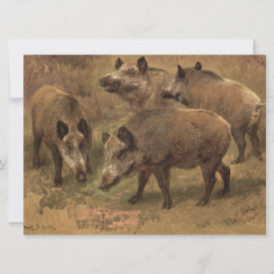 Vier Boars in einer französischen Landschaft (von  Karte