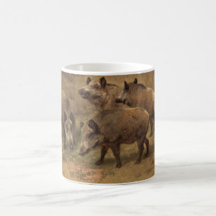 Vier Boars in einer grandiosen Landschaft (von Ros Kaffeetasse