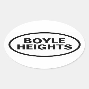 VIER "Boyle Heights" Ovaler Aufkleber