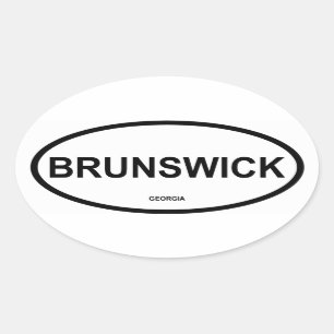 VIER Brunswick, Georgien Ovaler Aufkleber