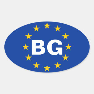VIER bulgarische "BG" Europäische Gewerkschaft-Fla Ovaler Aufkleber