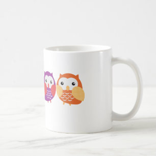 Vier bunte Eulen Kaffeetasse