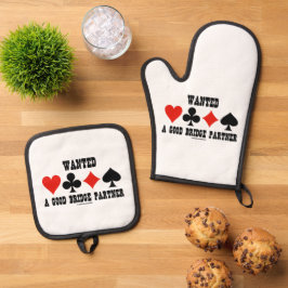 Vier-Card-Anzug für einen guten Bridge-Partner gew Ofenhandschuh & Topflappen-Set