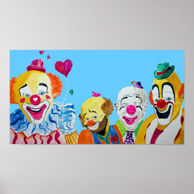 Vier Clowns drucken Poster (Vorne)