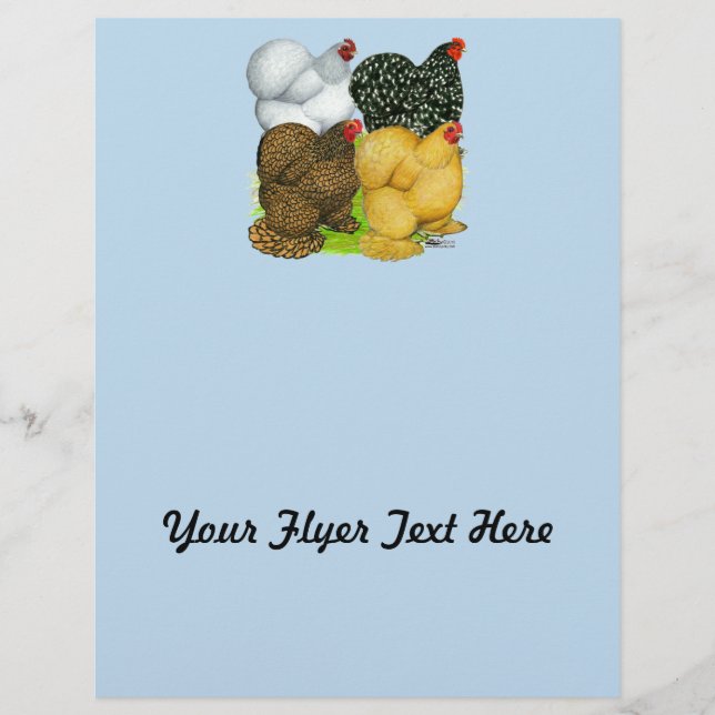 Vier Cochin Hens Flyer (Vorne)