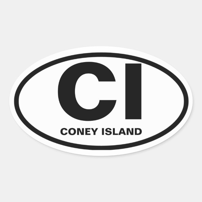 VIER Coney Island "Ci " Ovaler Aufkleber (Vorderseite)