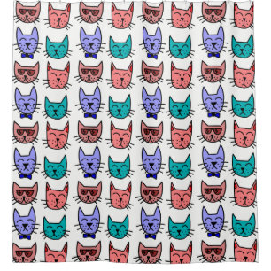 Vier cooler Katzen-Duschvorhang Duschvorhang