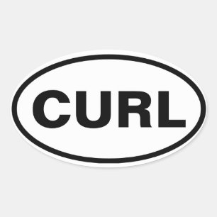 VIER CURL OVALER AUFKLEBER