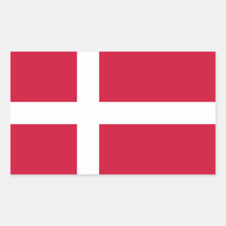 VIER dänische Staatsflagge Rechteckiger Aufkleber