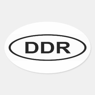 VIER DDR OVALER AUFKLEBER