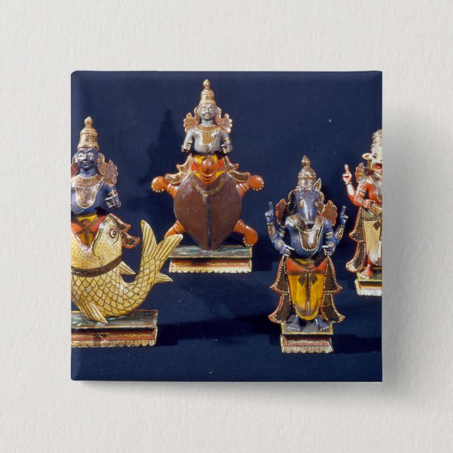 Vier der Inkarnationen von Vishnu Button (Vorderseite)