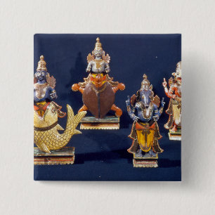 Vier der Inkarnationen von Vishnu Button