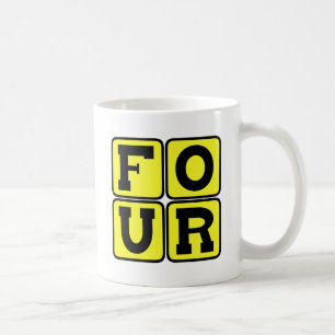 VIER der Platz Nummer Design Funny Age Jahre alt Kaffeetasse