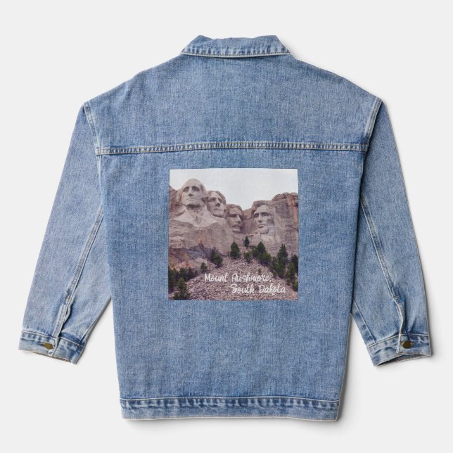 Vier des Mount Rushmore Jeansjacke (Rückseite)