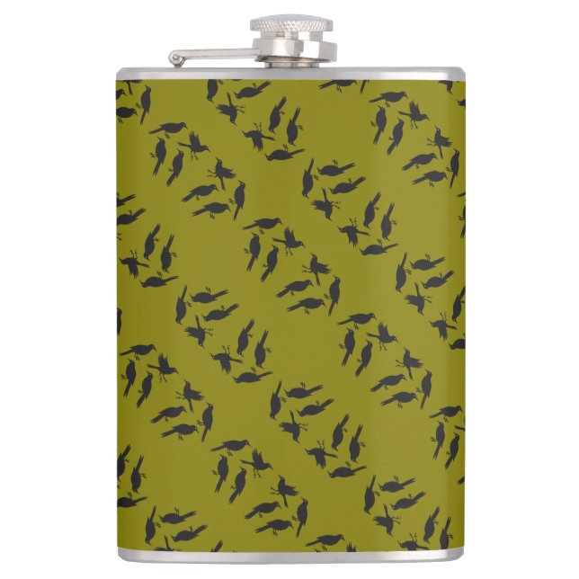 Vier, die Vögel als Ausschnitt-Stift aufrufen 3 Flachmann (Vorderseite)