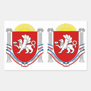 VIER DOPPELTE Embleme der Krim Rechteckiger Aufkleber
