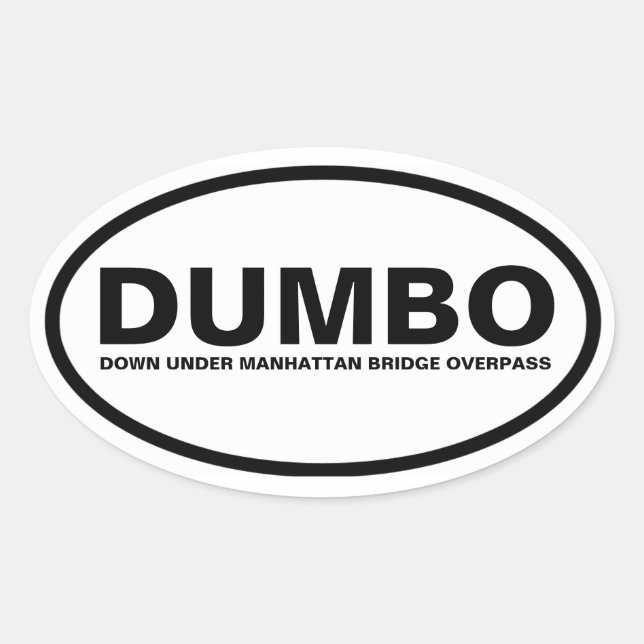 VIER "DUMBO" OVALER AUFKLEBER (Vorderseite)