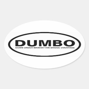 VIER "DUMBO" OVALER AUFKLEBER