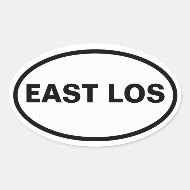 VIER "East Los" Ovaler Aufkleber (Vorderseite)