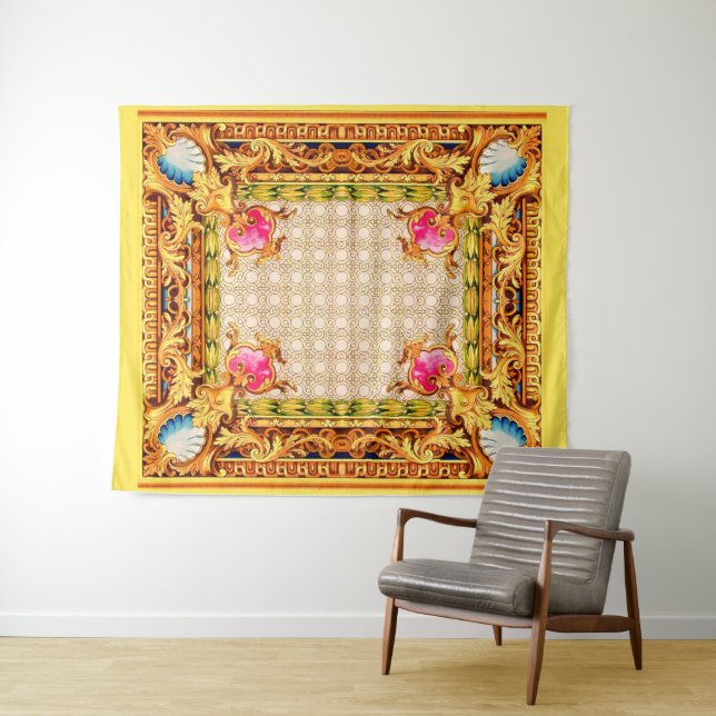 vier Ecken Barock Wandteppich (Beispiel (Horizontal))