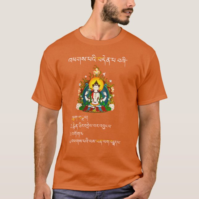 Vier edler Wahrheits-Buddha-Unterricht auf T-Shirt (Vorderseite)
